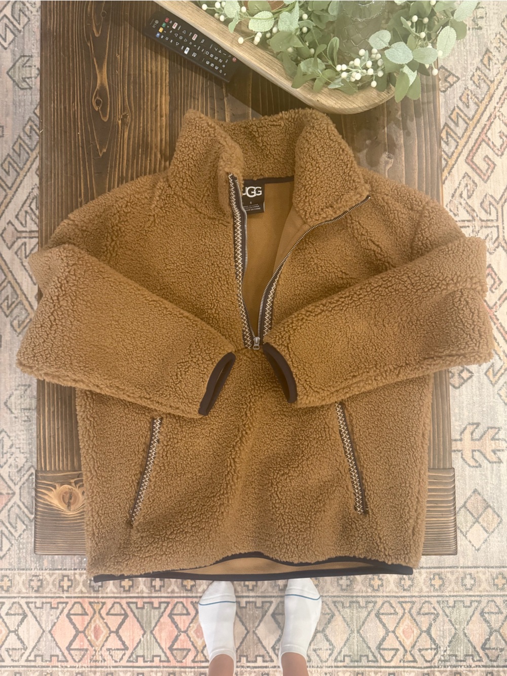UGG Chestnut Teddy Sherpa Zip Jacket